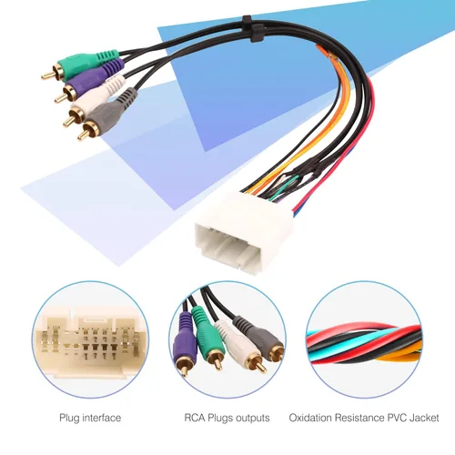Miniatura 5 de RDBS Sistema amplificado de audio para automóvil y arnés de cableado de video para conector de altavoz estéreo Honda Element 1998-2007