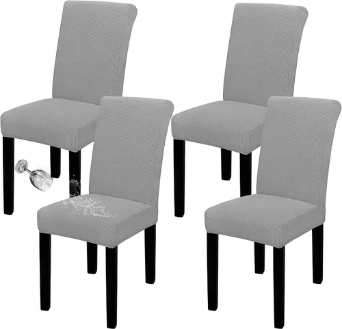 Miniatura 66 de Easy-Going - Juego de 2 fundas para sillas de comedor 100% impermeables, de tela Jacquard elástica, fundas protectoras removibles y lavables