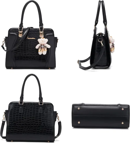 Miniatura 42 de Bolsos de mano de moda para mujer, bolsa de hombro, asa superior, bolsa de mano, juego de 4 piezas