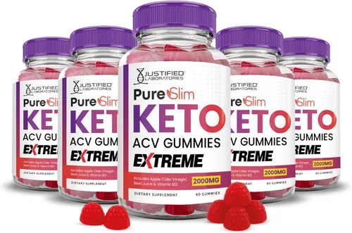 Miniatura 10 de Justified Laboratories Pure Slim Keto ACV Gummies Extreme (2000 mg) - 60 unidades - Hecho con la madre y vitamina B12 - Sin OMG, vegano, sin gluten