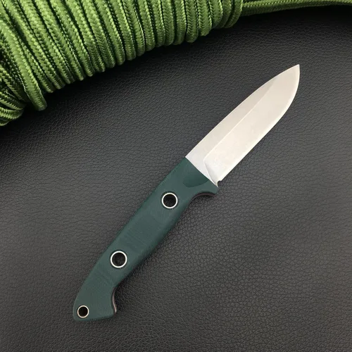 Miniatura 4 de HUAAO Cuchillo de hoja fija de 9.1 pulgadas con funda, cuchillos de caza al aire libre con hoja 7Cr17Mov de 3.9 pulgadas, mango verde G10, cuchillo