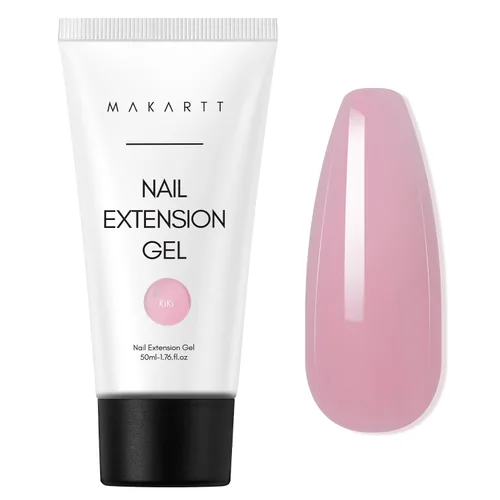Makartt Gel de uñas de poligel 50ml, gel constructor para uñas sin hema, rosa y marrón, fortalecedor multifuncional para extensión de uñas, gel duro