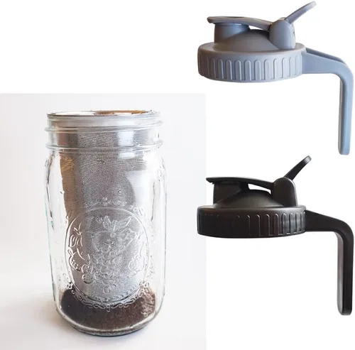 Miniatura 4 de Filtro de preparación fría, filtro de café frío, tapa para colador de café, cafetera fría para tarros de 3.386 in, 2