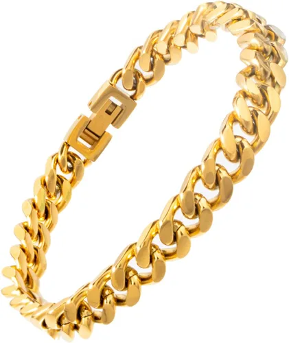 Pulsera de eslabones cubanos de acero inoxidable de 0.315 pulgadas para hombresmujeresniños, platachapado en oro de 18 quilates, 789 pulgadas,