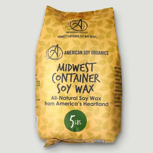 American Soy Organics Cuentas de Cera de Soja 100% del Medio Oeste para Hacer Velas - Suministros Naturales para Hacer Velas - Libre de Parafina,