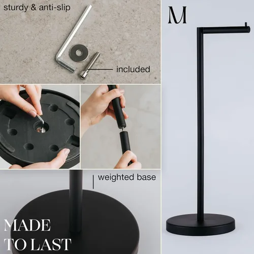 Miniatura 4 de Marmolux Acc - Soporte de Papel Higiénico de Pie 1 pieza - Almacenamiento de Baño para 4 Rollos de Pañuelos Soporte Moderno de Papel Higiénico