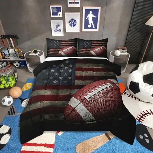 Miniatura 37 de Erosebridal Juego de edredón de bandera estadounidense tamaño individual para niños y adolescentes, juego de ropa de cama de camuflaje, edredón