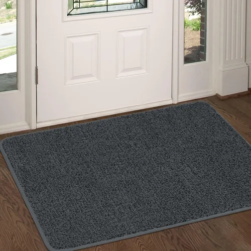 Miniatura 7 de LINLA - Felpudo para interior, súper absorbente de barro, de bajo perfil, 35" x 24", alfombrilla lavable antideslizante de goma para entradas