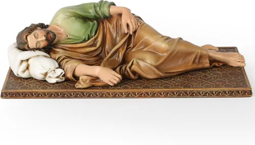 Miniatura 13 de Estatua Católica de San José Durmiendo de BC BUILDCLASSIC, con Base y Estuche, con Halo de Metal, Soporte para Tarjetas de Oración, Regalo Religioso
