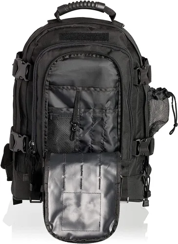 Miniatura 7 de Mochila táctica militar expandible 40-64L Bolsa de 3 días Senderismo Gimnasio Deporte Camping Negro