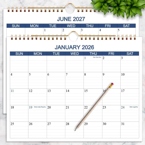 Miniatura 5 de Calendario 2026 2027 – Calendario de pared de abril de 2026 a junio de 2027 a 15 meses con papel grueso para planificación y organización