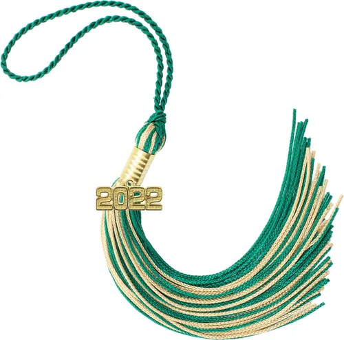Miniatura 571 de Borla de graduación Aqua 2022, todos los colores escolares disponibles, fabricada en Estados Unidos