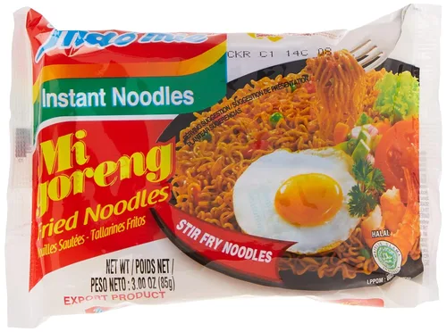 Indomie Mi Goreng - Fideos salteados instantáneos, certificado Halal, sabor original (paquete de 30)