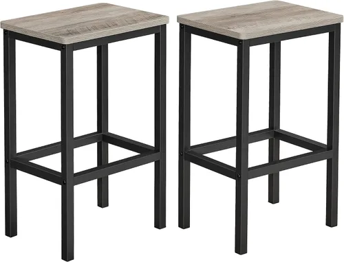 Miniatura 13 de VASAGLE Juego de 2 taburetes de bar, taburetes de altura de mostrador, sillas de bar con reposapiés, taburetes de desayuno de cocina de 23.6