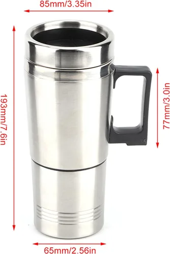 Miniatura 4 de Hervidor eléctrico portátil para automóvil, 12 V, taza de calefacción eléctrica para café, té, taza de calentamiento de agua, hervidor de viaje