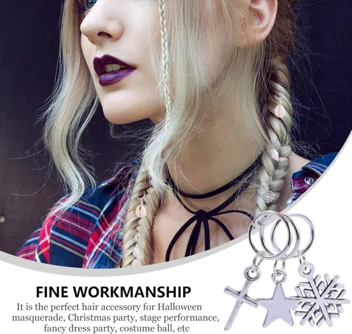 Miniatura 6 de KALLORY 100 piezas de joyería para el cabello, brazaletes trenzados, anillos para el cabello