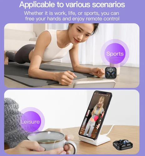 Miniatura 5 de Auriculares para dormir con control remoto, invisibles, pequeños, pequeños, ocultos, deportivos, diseño portátil, video, desplazamiento, página Negro