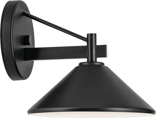 Miniatura 3 de Kichler Ripley 49059BKT - Lámpara de pared para exteriores de 8 pulgadas, color negro, para puertas exteriores, garaje, porche y paredes de patio