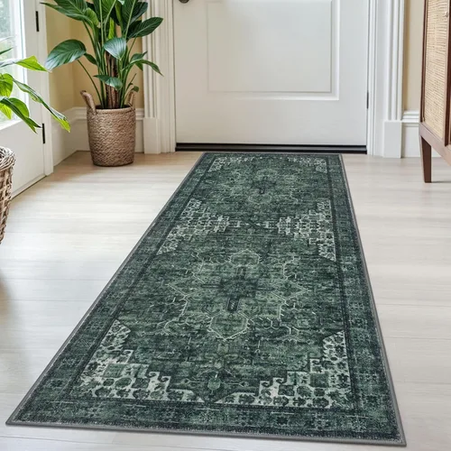Miniatura 70 de SIILOOM Alfombra lavable de 2 x 3 pies, alfombra suave color taupe ceniza para entrada, tapete antideslizante para puerta de interior, tapete