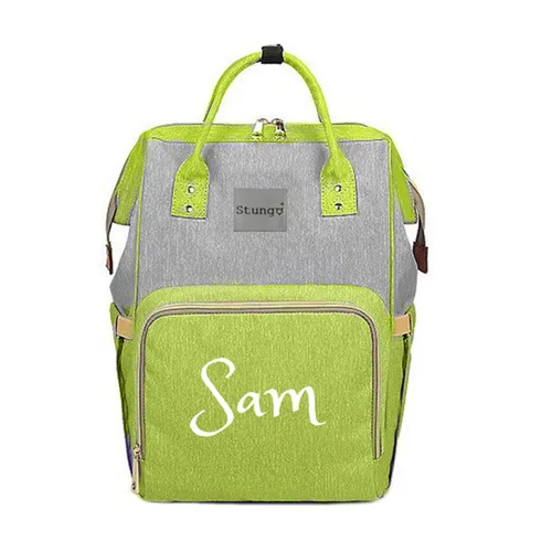 Miniatura 12 de Bolsa de pañales grande personalizada, bolsa de mano, mochila - Monograma personalizado bordado para bebé/bolsa de bebé (negro)