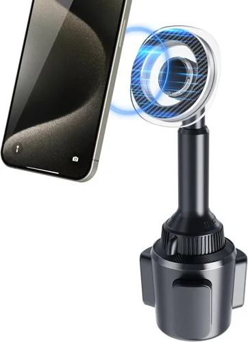 Miniatura 6 de OQTIQ Phone Cup Holder for Car Mount Compatible with MagSafe, Quick Extension Long Arm and 360° Rotation, Fits 3"-4" Cup Holders - Stable & Secure