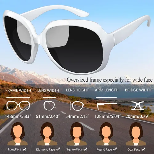 Miniatura 194 de Joopin Lentes de sol de gran tamaño para mujer, polarizados, grandes, para conducción, protección UV, grandes sombras