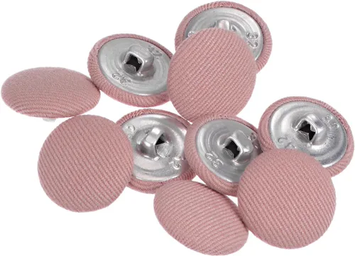Miniatura 29 de HARFINGTON 10 botones de tela de 24L cubiertos de tela de 0.59 pulgadas, vástago de metal, botones de costura redondos para trajes, blusas de Azul