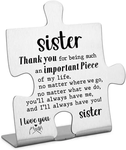 Miniatura 20 de FOKCBOCM Letrero decorativo, regalo de amistad de mejor amiga de acero inoxidable, 3.3 x 3.0 pulgadas