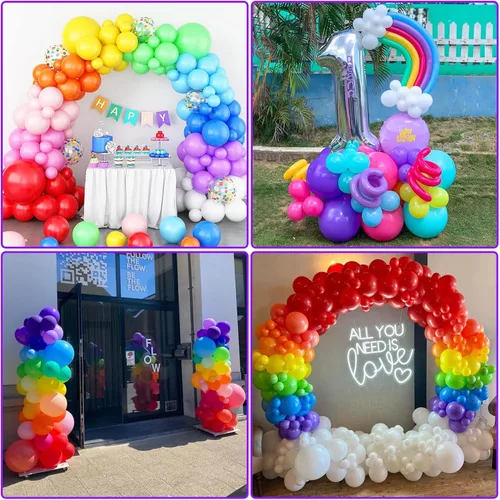 Miniatura 6 de YALLOVE Globos de látex de colores surtidos, juego de 120, 12 pulgadas para uso en helio o aire, globos gruesos para baby shower, cumpleaños