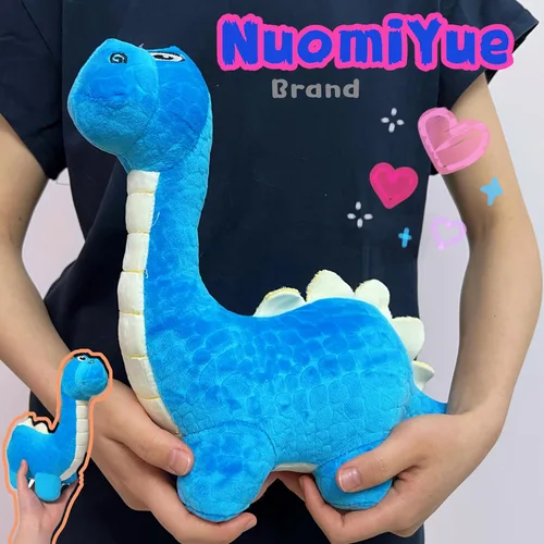 Miniatura 4 de Juguetes de peluche de braquiosaurio azul de 12 pulgadas para niños y bebés, lindos animales de peluche de dinosaurio para niños y niñas, peluches