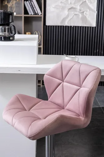 Miniatura 7 de Roundhill Furniture Breni - Taburetes de bar giratorios de terciopelo con diamantes de altura ajustable, juego de 2, color malva