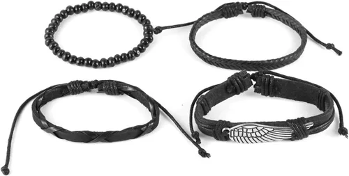 Miniatura 3 de Joddfly Pulseras hombres mujeres mezcla 4 pulseras de cuero