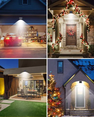 Miniatura 5 de 2 paquetes de luces solares para exteriores con sensor de movimiento - 3 modos/100 LED, luces solares de seguridad inalámbricas, resistentes al agua