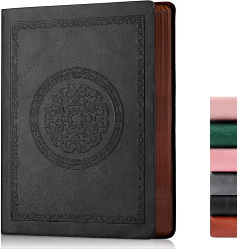 Miniatura 7 de Fetinar Cuaderno vintage de cuero 2026, 300 páginas, cuadernos de cuero con tapa blanda rayados para mujeres y hombres, cuadernos para escribir