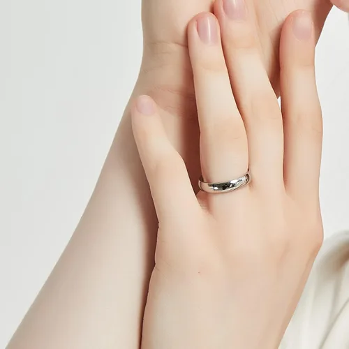Miniatura 3 de KAMASATO Anillos de acero inoxidable de 0.157 in y 0.236 in para mujeres y hombres, cúpula llana de alto pulido, plataoro, alianza de boda