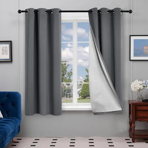 Miniatura 47 de Deconovo - Cortinas opacas para dormitorio con ojales, cortinas sólidas con aislamiento térmico, bloquean el calor, oscurecen la habitación, ahorran