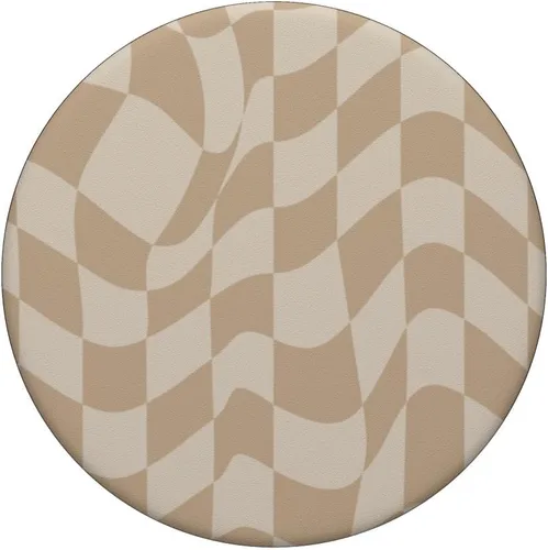 Miniatura 3 de PopSockets de cuadros clásicos beige neutro con diseño de cuadros