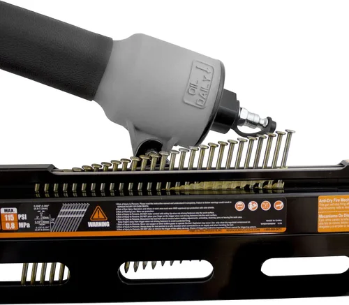 Miniatura 4 de NuMax SFR2190WN Clavadora neumática de 21 grados con cabeza redonda completa de 3-1/2" y clavos (500 unidades)