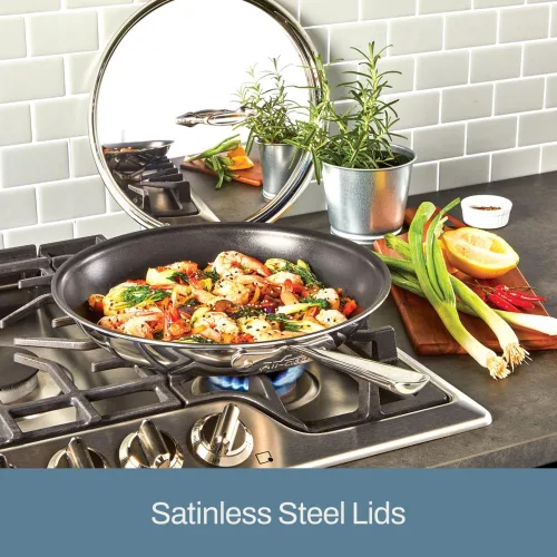 Miniatura 3 de All-Clad D3 - Juego de utensilios de cocina antiadherentes de acero inoxidable de 3 capas, 10 piezas, inducción, apto para horno 600F, juego