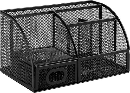Miniatura 7 de Amazon Basics Soporte para bolígrafos y organizador de escritorio, almacenamiento de organizador de oficina, negro, 9.25 x 4.53 x 3.94 pulgadas