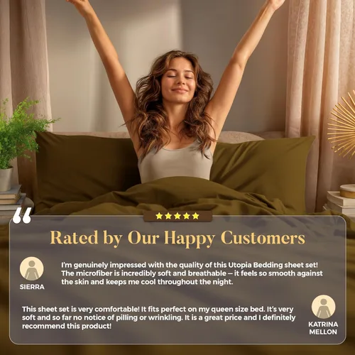 Miniatura 351 de Utopia Bedding Juego de sábanas Queen – Sábanas de 4 piezas para cama tamaño Queen, microfibra suave y transpirable, incluye 1 sábana bajera, 1 Gris