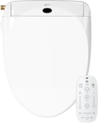 Miniatura 10 de LEIVI Asiento de inodoro bidé eléctrico con control remoto inalámbrico y panel lateral, múltiples modos de rociado, asiento calefactado ajustable