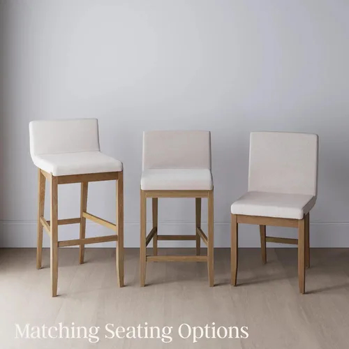 Miniatura 9 de Nathan James Gracie - Silla de comedor moderna, silla de comedor tapizada, lino natural/marrón claro, juego de 4 Lino marrón claro cepillado