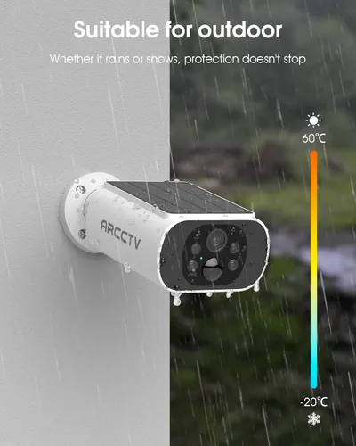 Miniatura 6 de ARCCTV Cámara de seguridad solar inalámbrica para exteriores, cámara de vigilancia doméstica alimentada por batería de 4MP con panel solar