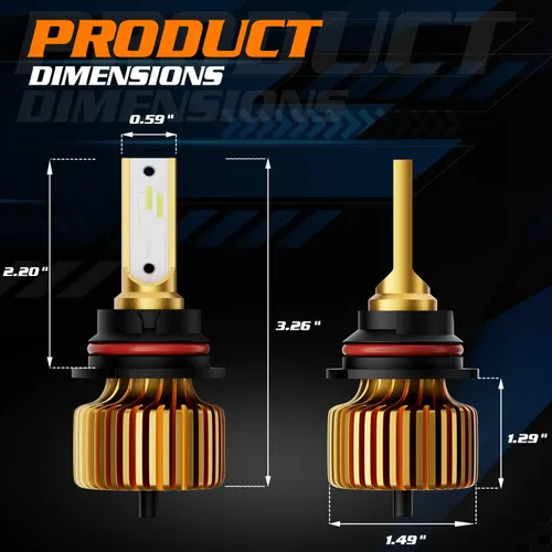 Miniatura 2 de M-AUTO Bombillas LED 9007 para faros delanteros, luz LED HB5 6000LM por juego 6500K blanco frío, instalación Plug and Play, paquete de 2