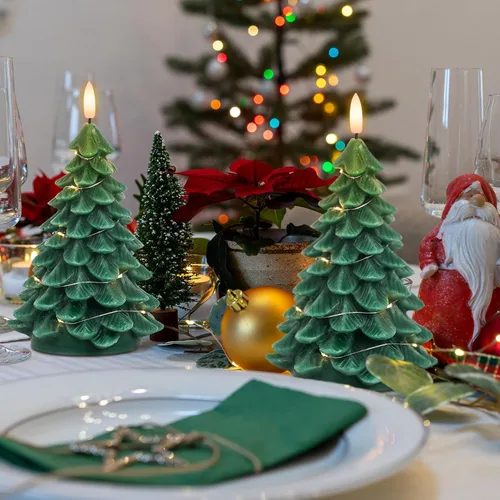 Miniatura 4 de Árboles de Navidad Velas sin llama con luces de cadena, control remoto de 11 teclas y temporizador, 2 paquetes de velas LED parpadeantes de cera
