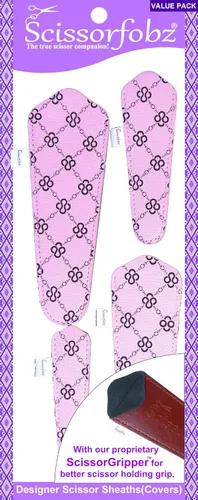 Miniatura 75 de Fundas protectoras para tijeras de diseñador, 4 unidades, tamaño surtido, diseño floral victoriano azul #4-304 Jardín floral victoriano azul