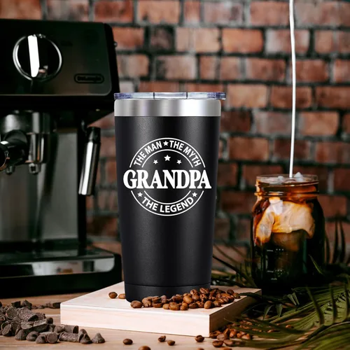 Miniatura 7 de SpenMeta Regalos para abuelos: gran Navidad, regalo del día del padre para el abuelo de parte de los nietos, vaso de aislamiento al vacío de 20