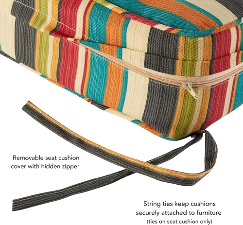 Miniatura 4 de Greendale Home Fashions Juego de cojines de asiento profundo para exterior de 2 piezas, Adobe Ártico