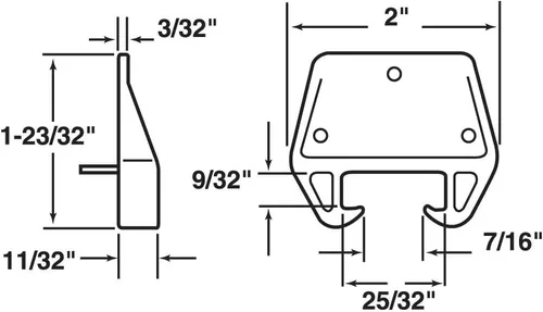 Miniatura 2 de Prime-Line MP7082 1/4 pulgadas x 7/8 pulgadas, kit de guía de cajón rojo (paquete de 10)